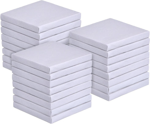 Mini Canvas Panels for Painting Craft Drawing, 24 Pack (3 by 3 Inch)...