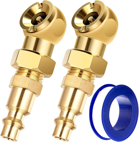 2-Packs Portable Air Chucks, Solid Metal Closed Ball Air Chuck with 1/4" NPT Standard Quick Plug, Tire Inflator Gauge Nozzle for Air Compressor Ac...