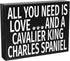 JennyGems All You Need Is Love and a Cavalier King Charles - Wooden Dog Lover Gift Sign - Christmas Gift for Cavalier Owners - Rustic Shelf Decor ...