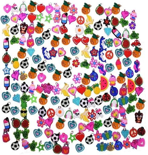100 Pcs Silicone Bracelet Charms Colorful Bracelet Charms Rubber Band Bracelet Making Kit for Kids Necklace DIY Charm Bracelets...