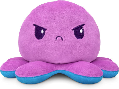TeeTurtle Plushiverse - 4" Reversible Octopus Plushie - Purple and Blue - Cute Kawaii Soft Stuffed Animal...