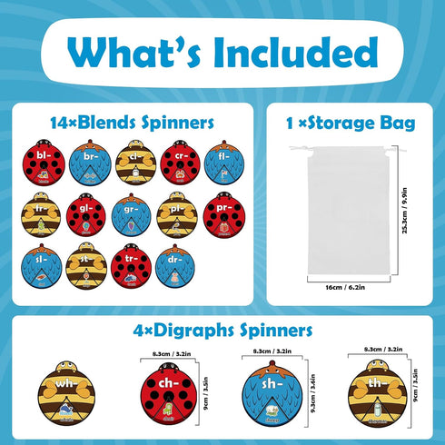 Blends & Digraphs Cards, Phonics Games,Speech Therapy Toys for Toddlers Kids,Learn to Read, Spelling Reading Learning Sight Words Games,Kindergart...