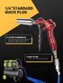 High Volume Air Blow Gun with Powerful Flow Nozzle, Retro Red Air Nozzle Blower Gun with 4.9" Stainless Steel Extension & 1/4'' Standard Quick Plu...