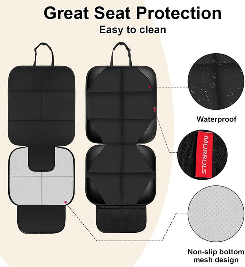 Car Seat Protectors for Child Car Seats 1 Pack Waterproof Leather Seats Protectors with Non-Slip Bottom Large Mesh Pockets Leather and Fabric Car ...