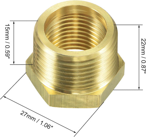 2 Pack 57480-1208 Brass Garden Hose Fitting, Pipe Adapter Connector, 3/4'' GHT Male * 1/2'' NPT Female Garden Hose Parts for Connectors Hose Conne...