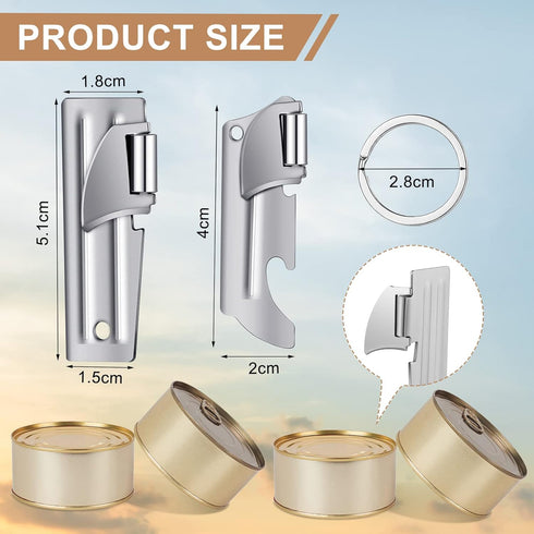 Honeydak Military P38 Can Openers with Key Ring 2 Styles Camping Can Openers Stainless Steel Portable Survival Army Backpack for Travel(12 Pieces)...