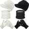 2 Sets Winter Knit Hats Gloves Scarf for Women Ribbed Knit Hat with Brim Winter Beanie Slouchy Women Touch Screen Gloves and Fleece Neck Warmer Sc...