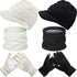 2 Sets Winter Knit Hats Gloves Scarf for Women Ribbed Knit Hat with Brim Winter Beanie Slouchy Women Touch Screen Gloves and Fleece Neck Warmer Sc...