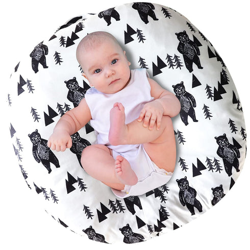 Baby Lounger Cover, Bear Newborn Lounger Cover for Boys, Snugly Fit Infant Lounger for Baby, Infant Removable Slipcover, Animal Breathable & Reusa...