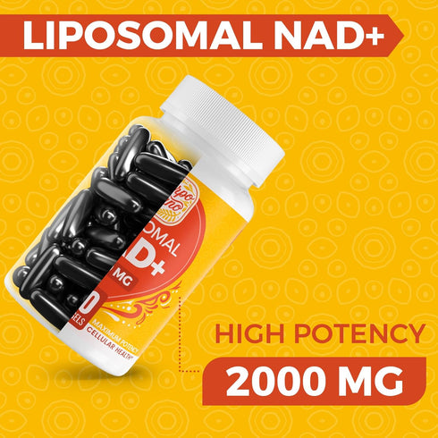 2000 MG Liposomal NAD Supplement - High Absorption & NAD Pontecy, More Efficient Than Nicotinamide Riboside, 100% Pure NAD+ Supplements for Aging ...