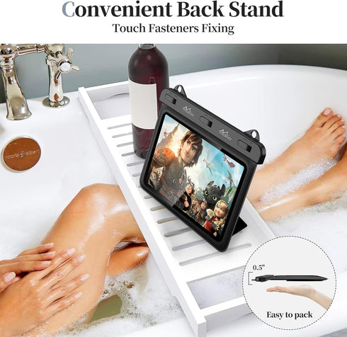 MoKo Waterproof Tablet Case Compatible with Fire HD 8/Fire 7, iPad Mini 6/5/4/3, Galaxy Tab Pro 8.4, Tab S2/Tab E/Tab A 8.0 8.4 Up to 8.5",Stand H...