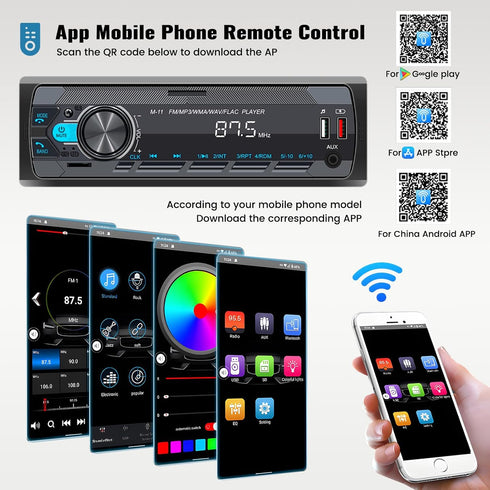 SIXWIN Single Din Car Stereo with Bluetooth 5.0 Hands Free Calling Voice Control Car Stereo FM Radio Car Mp3 Player USB AUX Port Audio Recording R...
