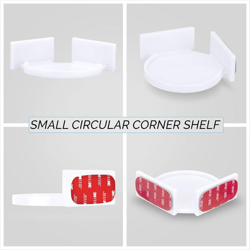 BRAINWAVZ Mini Circular Corner Shelf Mount for Security Cameras, Baby Monitors, Speakers, Plants & More, Universal Holder, Strong Adheasive, No Me...