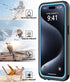 for iPhone 15 Pro Case Waterproof 6.1'', Full Protective Dustproof Shockproof Phone Case with Screen Protector for Apple iPhone 15 Pro (Blue)...