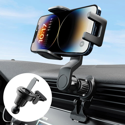 JOYTUTUS 2 in 1 Car Vent Phone Mount, Never Blocking Air Vent with Extension Clip, Adjustable Cell Phone Holder for iPhone and Samsung......
