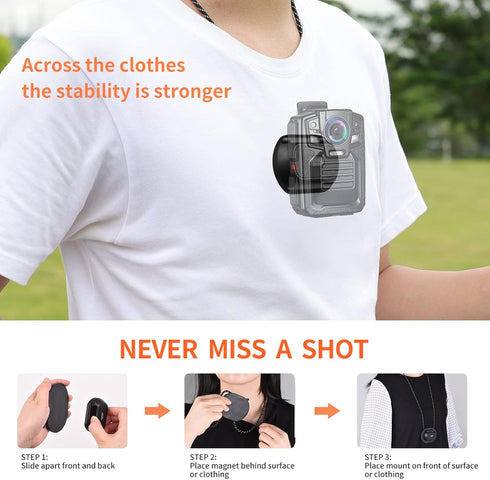 Body Camera Mount, BH-15 Magnetic Neck Camera Strap for Most Body Cameras...