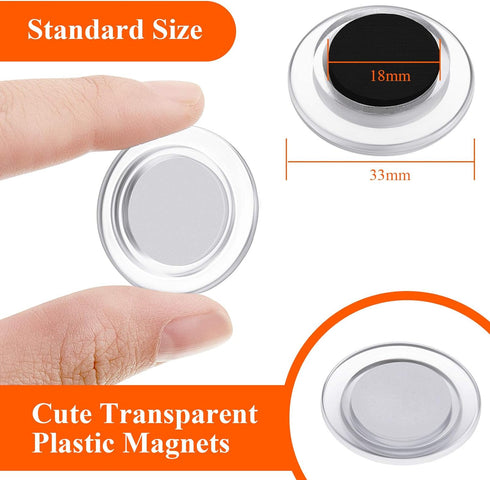 25 Pieces Round Magnets Refrigerator Whiteboard Magnets Mini Fridge Teacher Supplies for Home Schools Offices(Clear,1.2 Inch)...