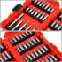 DNA Motoring TOOLS-00080 47 Piece CRV Magnetic Bit Holder & Set, 60mm Extension Bar Bit Set with Durable Case, 1 Kit, Red...