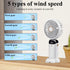 Hand Held Fan Portable, Personal Folding Travel Fan, 5 Speeds, 90° Ajustable Fan Portable Rechargeable with Base, Small Quiet Cooling Fan for Tent...