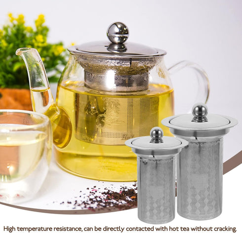 HEMOTON Tea Infusers for Loose Tea: 2Pcs Stainless Steel Tea Strainers Fine Mesh Tea Steeper Tea Diffuser Teapot Replacement Tea Basket Insert for...