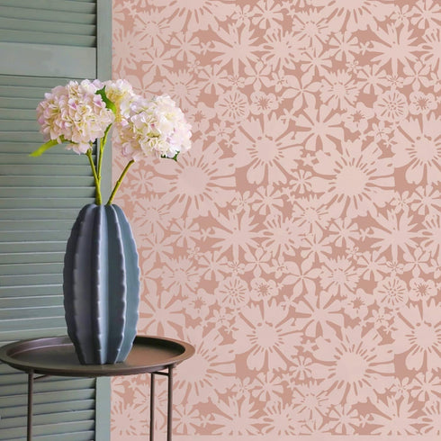 GSS Design Floral Fireworks Allover Wall Stencils 12x16Inch Large Flower Stencils for Painting Wall Wood Furniture Floors Canvas Reusable DIY Art ...