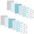 Hudson Baby Unisex Baby Flannel Burp Cloth 12pk, Teal Elephant, One Size...