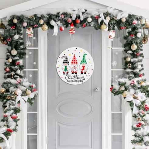 12 Pcs Christmas Stencils, 12'' Round Large Christmas Stencils for Painting on Wood Sign Front Door Hanger Xmas Home Decor...