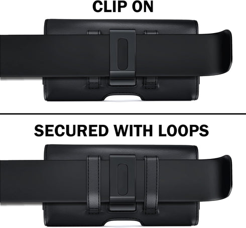 Holster for iPhone 15 Pro Max, 14 Plus, 13 Max, 12 Max, 11 Max, Xs Max, 8 Plus Leather Cell Phone Belt Holder Case with Belt Clip Pouch Carry Cove...