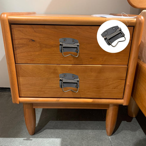 Chest Handles (76x60x60mm) 2Pcs, Iron Spray Paint Chest Ring Pull Handle - for Home Toolbox Suitcase Drawer, Bronze Tone...