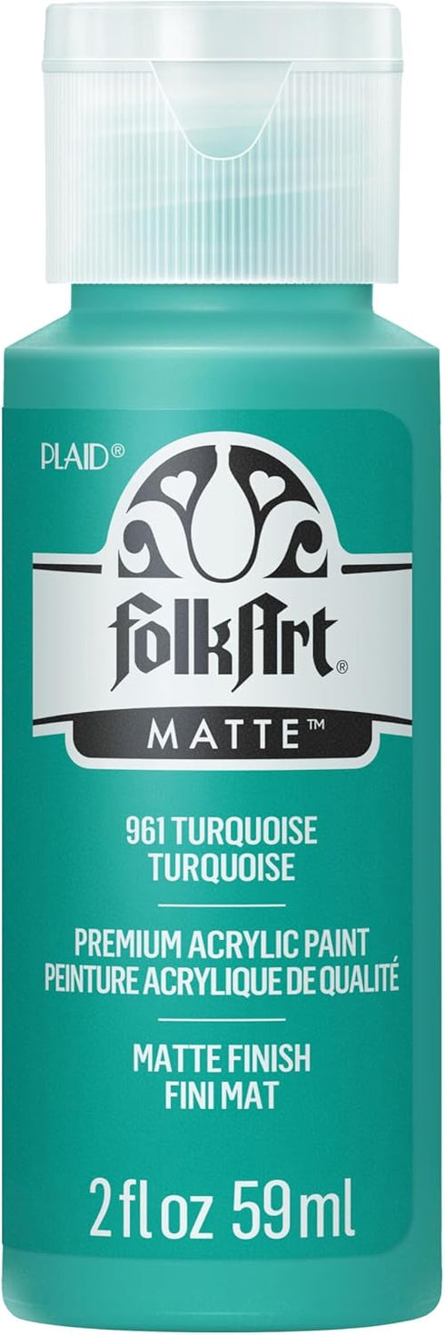 FolkArt Acrylic Paint in Assorted Colors (2 oz), 961, Turquoise, 2 fl oz...