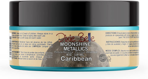 Dixie Belle Moonshine Metallics |Caribbean (4oz) | Water-Based Shiny Chalk Mineral Paint | Metallic DIY Furniture Paint | Made in the USA...
