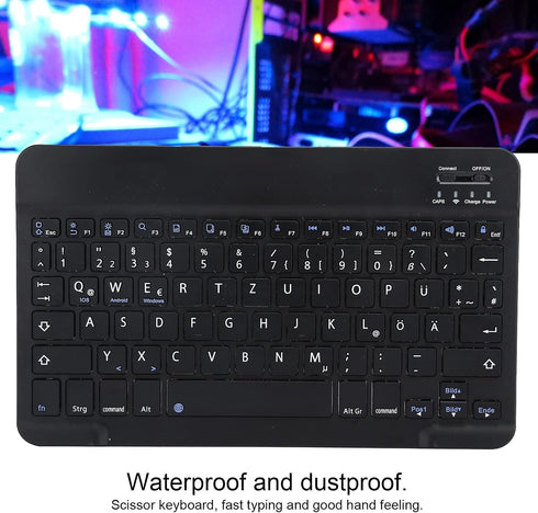 PUSOKEI German Keyboard 10Inch Keyboard German Layout USB Computer Keyboard for Laptops, PC(Black)...