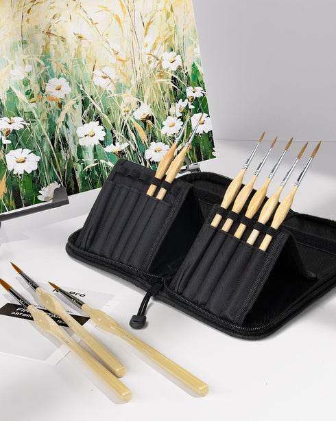 Nicpro 11 Pack Miniature Paint Brushes, Professional Fine Tip Detail Paint Brush, Artist Detail Brushes Set for Watercolor Oil Acrylic, Craft, Mod...