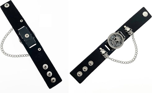 Punk Skull Men's Wrist Watch&Women's Watch,Skull Flip Cover Watch,Skull Ornament+Chain Elements,Fashion for Cosplay Lovers...