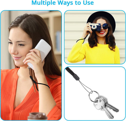 Hand Wrist Strap Lanyard with Tether Patch, 6 Pcs Adjustable Nylon Wrist Straps with 6 Pcs Transparent Phone Pads...