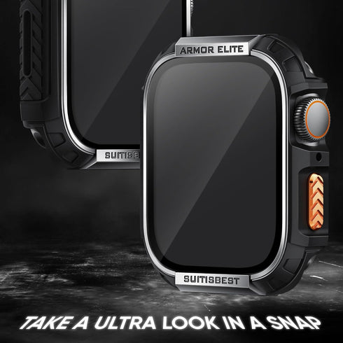 Suitisbest Metal Rugged Case for Apple Watch 44mm Case Screen Protector, Shockproof Protective Case Bumper 9H Tempered Glass Screen Protector Cove...