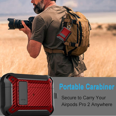 Airpods Pro Case Cover for Men Lock with Cleaner kit, Military Armor Series Full-Body AirPod Pro Case with Keychain Cool Air Pod Pro Shockproof Pr...