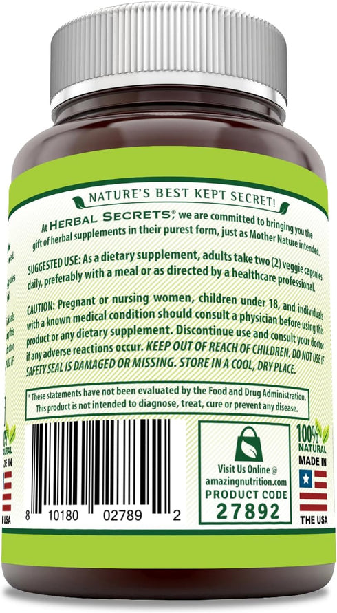 Herbal Secrets Holy Basil Supplement | 1000 Mg Per Serving | 120 Veggie Capsules | Non-GMO | Gluten Free | Made in USA...