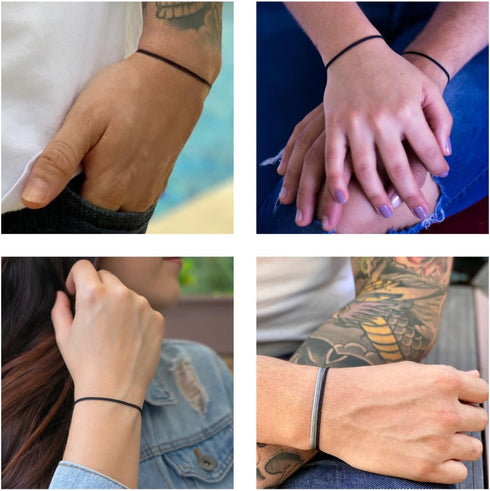 Thin Black Cord Bracelet for Men Women Teen Unisex Adult - Waterproof Nylon Surfer String Friendship Bracelets Summer Beach Accessories...