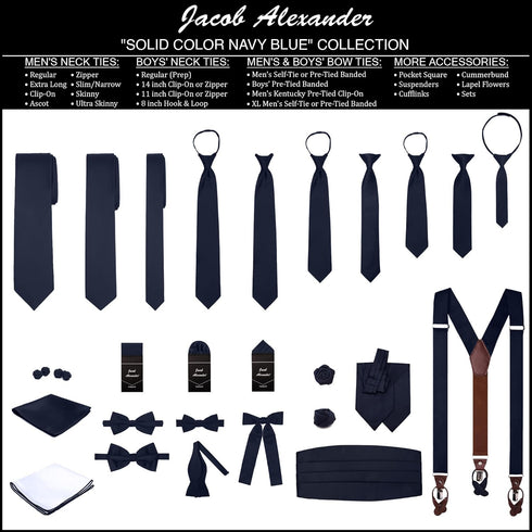 Jacob Alexander Men's Pre-Tied Solid Color Clip-On Neck Tie...