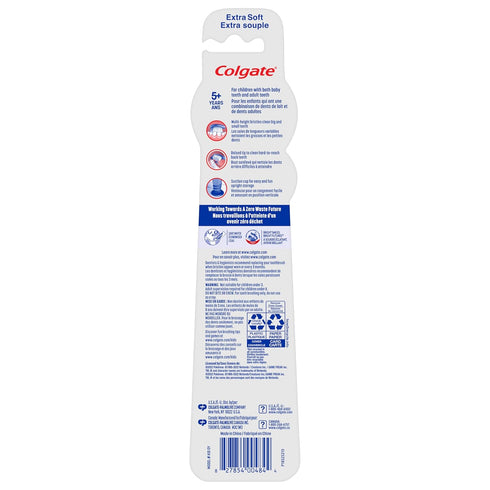 Colgate Extra Soft Toothbrush for Kids, Kids Toothbrush Pack with Built in Suction Cup Toothbrush Holder, Designed for Children Ages 5 and Up, Ext...
