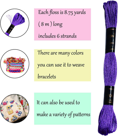 61 Rainbow Colors Embroidery Floss - Friendship Bracelet String - Embroidery Thread for Cross Stitch, Hand Embroidery, String Art...