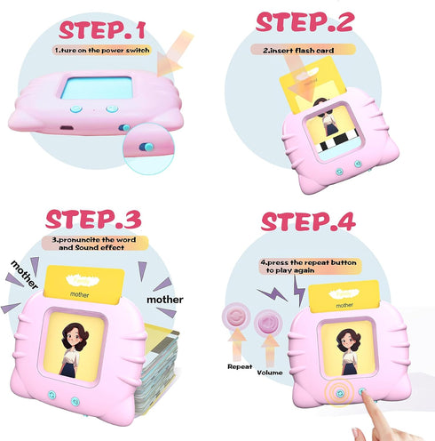 Talking Flash Cards for Toddlers 2-4 Years Speech Therapy Toys, Pocket Speech for Toddlers Learning Toys, Toddler Educational Preschool Toys Gifts...