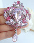 Sindary Vintage 3.54" Teardrop Brooch Pin Pendant Rhinestone Crystal BZ4082...