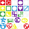 24 Pieces Colorful Shape Tracing Stencils Painting Shape Stencils PET Learning Shape Templates Geometric Stencils Templates Kids Drawing Templates...