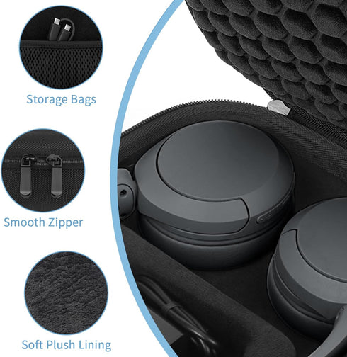 Hard Case for Sony WH-CH510 /JBL Tune 510BT Headphone, Travel Protective Cover Storage Bag (Black...
