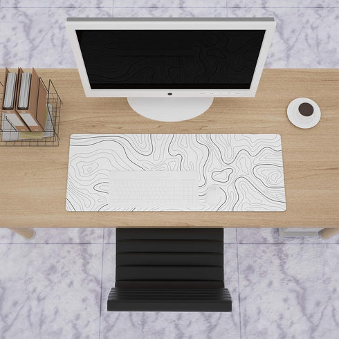 Ovenbird Large Gaming Mouse Pad with Stitched Edges, Minimalist Topographic Map Desk Mat, Extended XL Mousepad with Anti-Slip Base, Cool Desk Pad ...