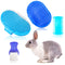 4 Pieces Rabbit Grooming Kit Including Rabbit Hair Remover, Rabbit Grooming Brush, Steel Comb and Double-Sided Pet Comb ,Suitable for Bunny & Guin...