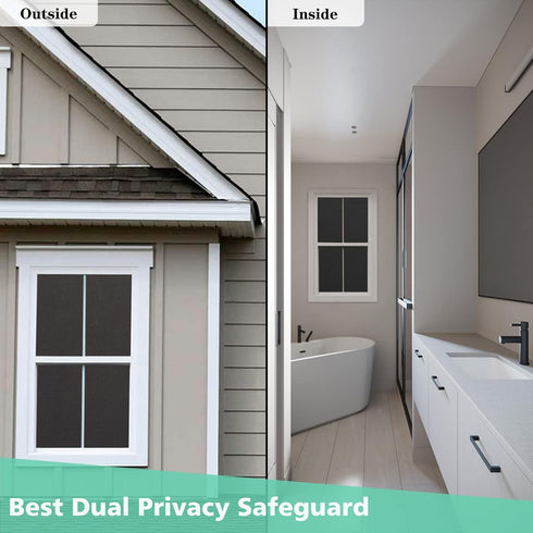 Volcanics Blackout Window Film Privacy Frosted Sun Blocking Black Window Cover Room Darkening Window Tint for Home Static Cling 100% Light Blockin...