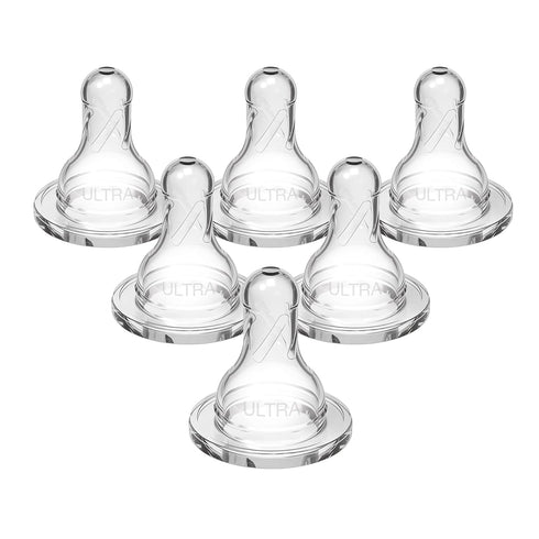 Dr. Brown's Ultra-Preemie Narrow Baby Bottle Nipple, Specialty Extra Slow Flow Rate, 100% Silicone Bottle Nipple, BPA Free, 0m+, 6 Pack...